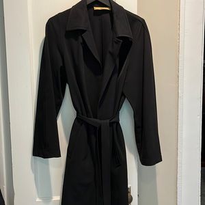 Women’s black trench coat rain jacket size 10